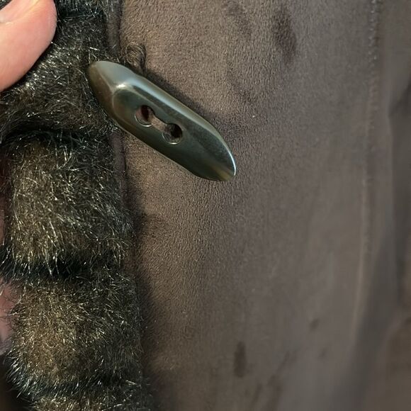 Jones New York Women’s Brown Soft Suede Leather Faux Fur Winter Coat Jacket S - Picture 7 of 16